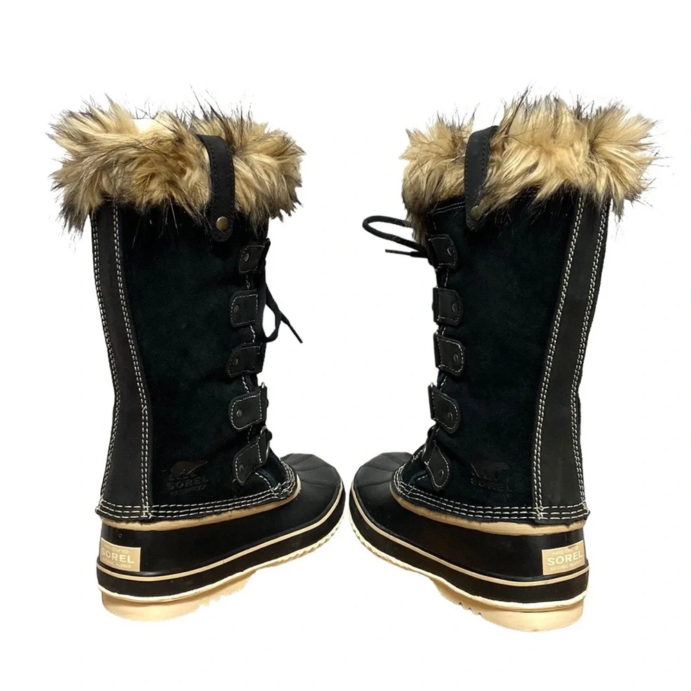Sorel Joan of Arctic Faux Fur Suede Waterproof Warm Lace-Up Snow Boots 8